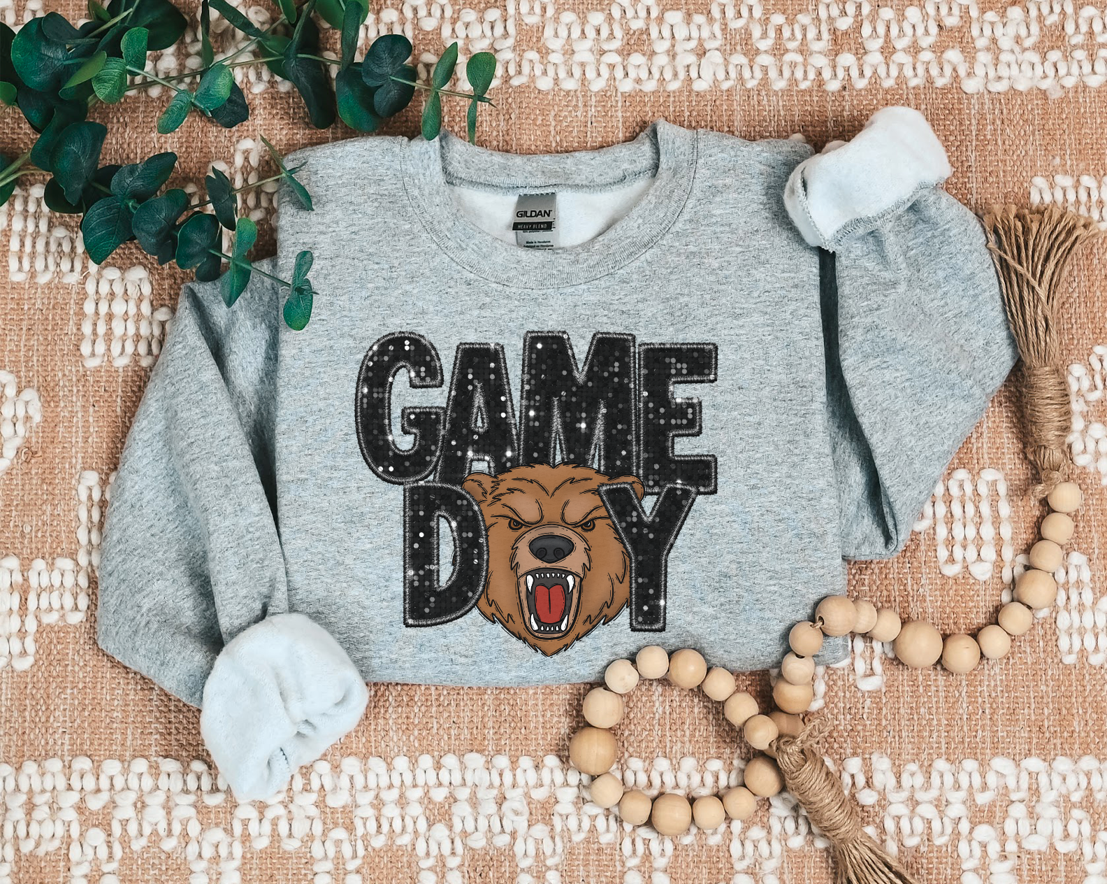 Game Day Mascots Faux Glitter DTF Print