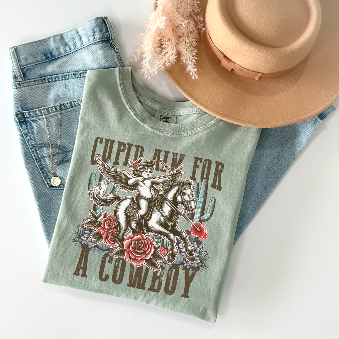 Cupid Aim For A Cowboy DTF Print