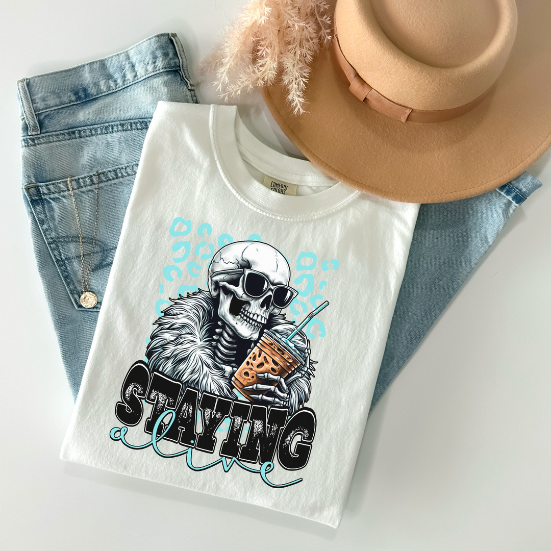 Staying Alive Skeleton DTF Print