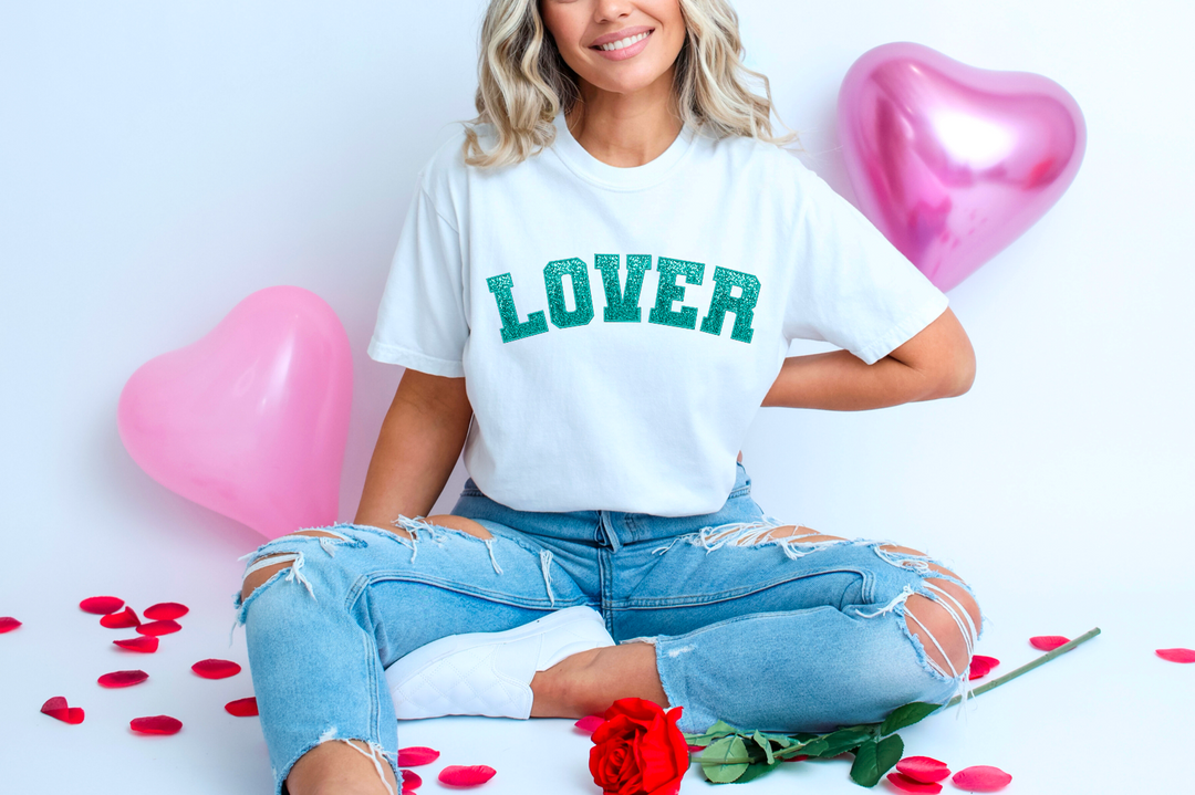 Lover Faux Glitter DTF Print