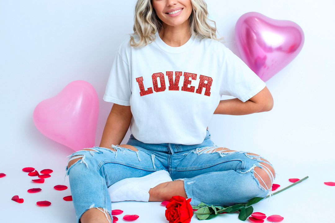 Lover Faux Glitter DTF Print