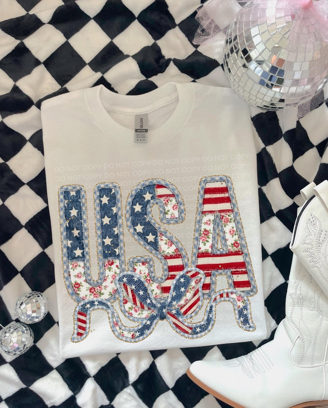 USA Floral DTF Print