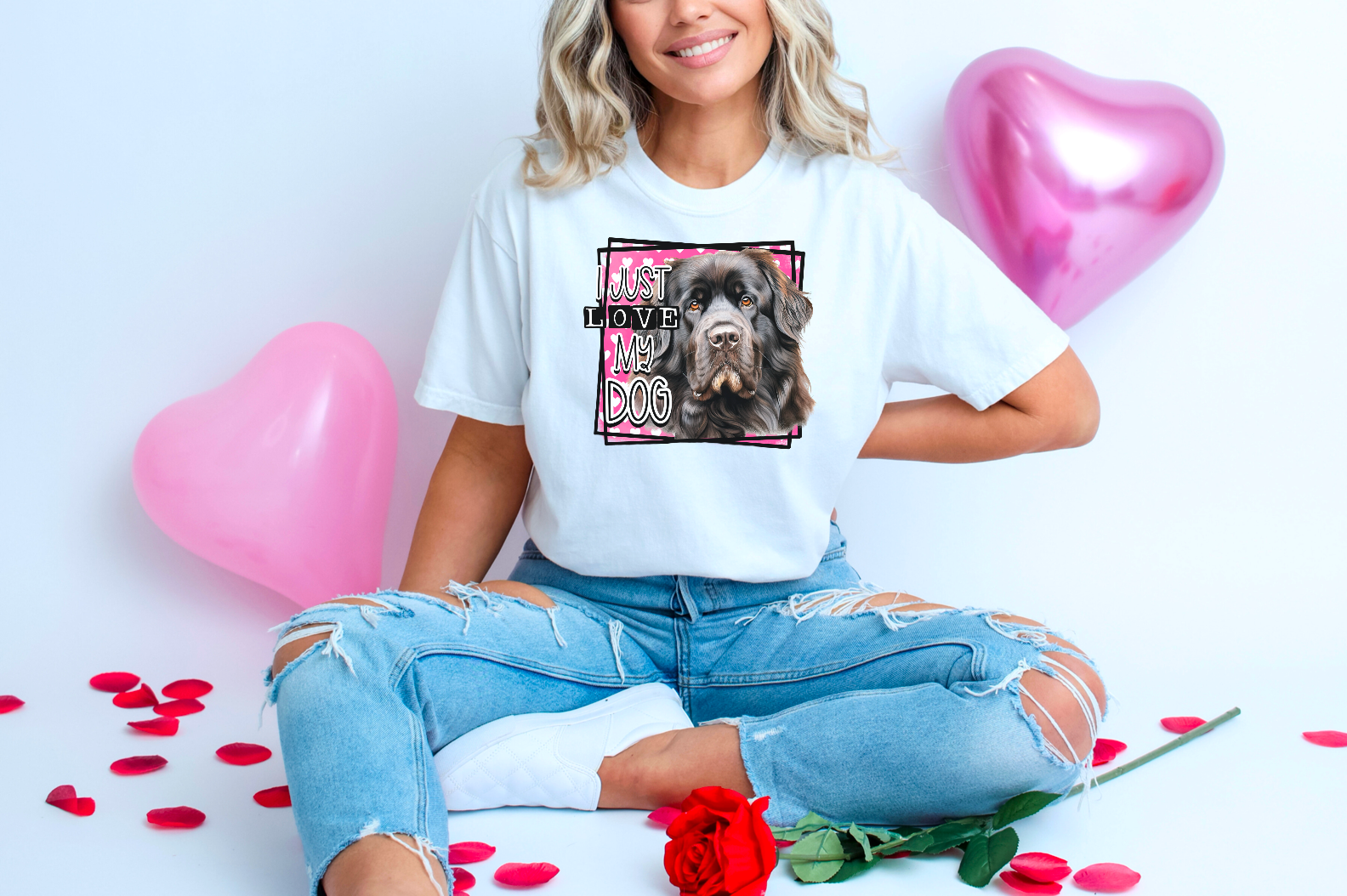 I Love My Dog Valentine DTF Print