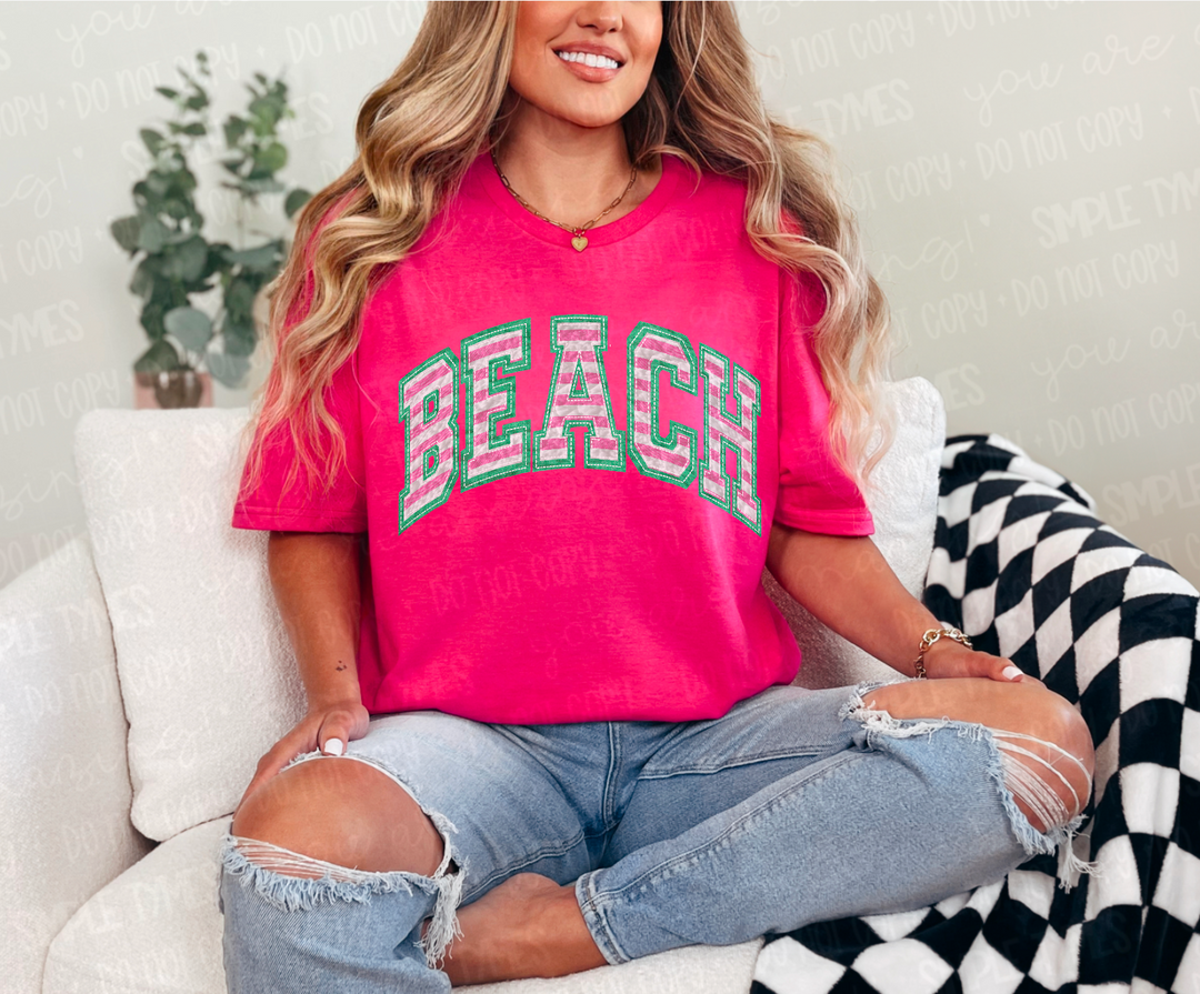 Beach Striped Applique DTF Print