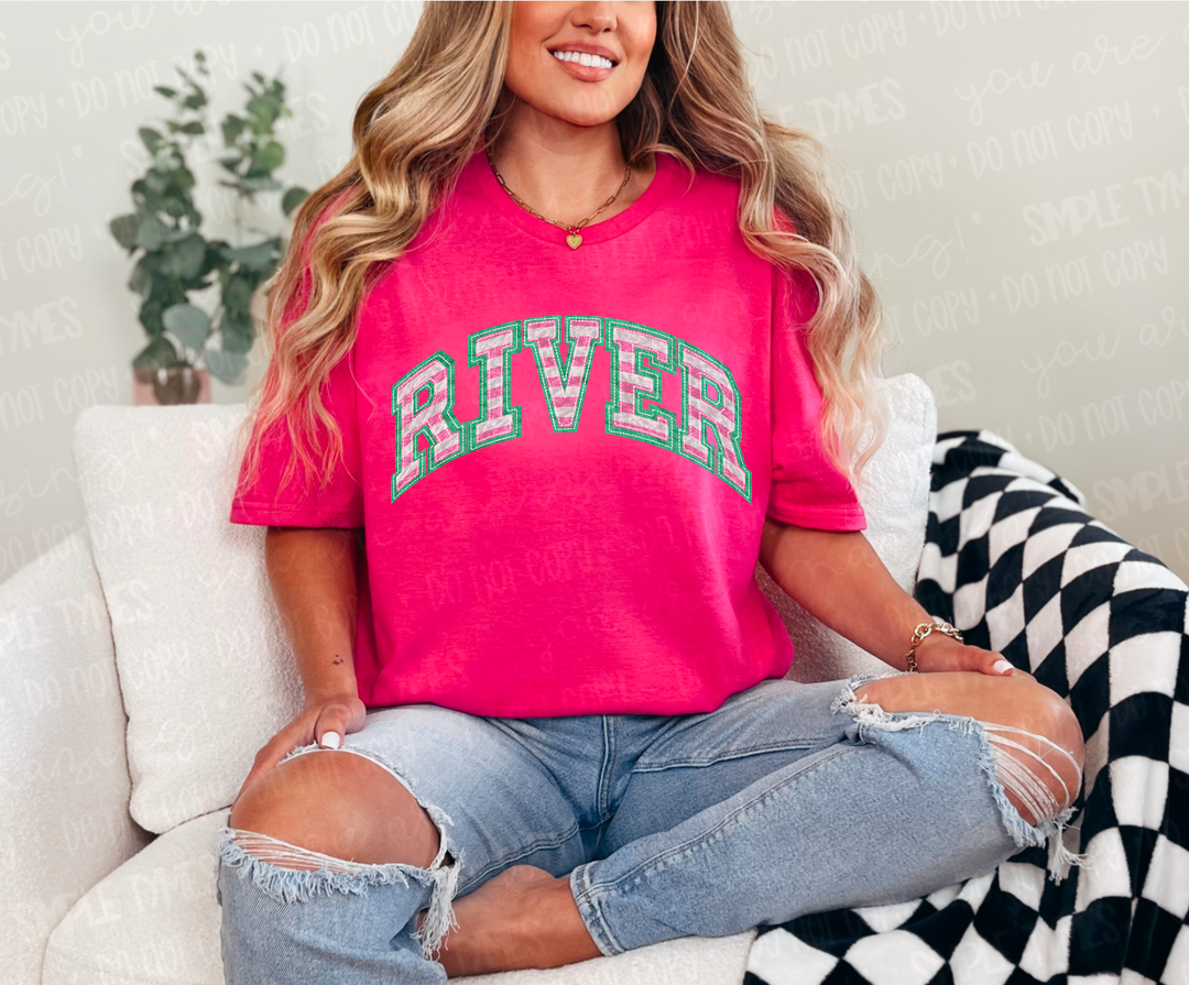 River Striped Applique DTF Print