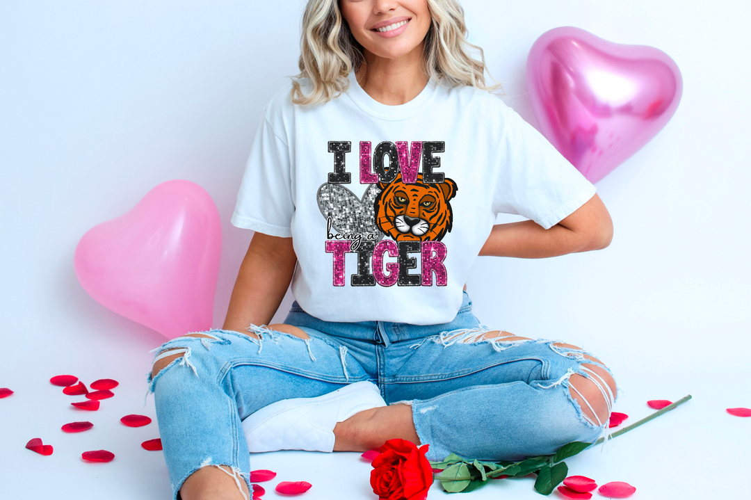 Valentine’s Day Faux Glitter Mascot DTF Print