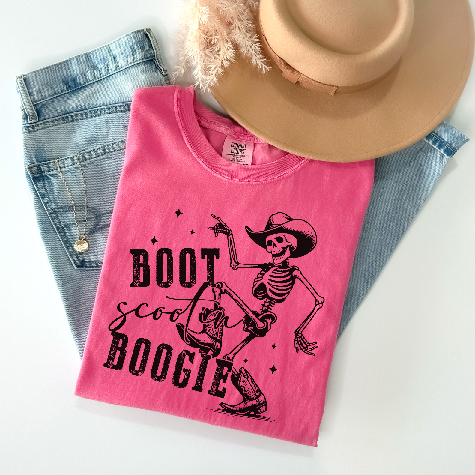 Boot Scootin Boogie Skeleton DTF Print