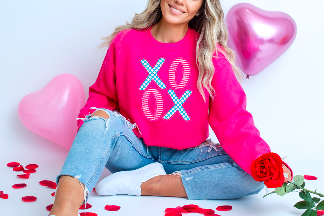 XOXO Dots and Stripes Valentine DTF Print