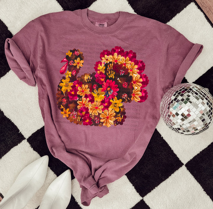 Floral Turkey DTF Print