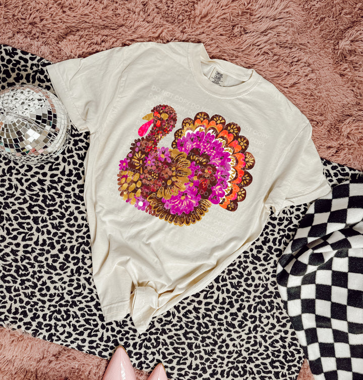 Floral Turkey DTF Print