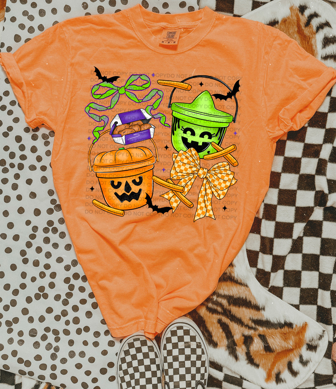 Preppy Halloween Buckets DTF Print