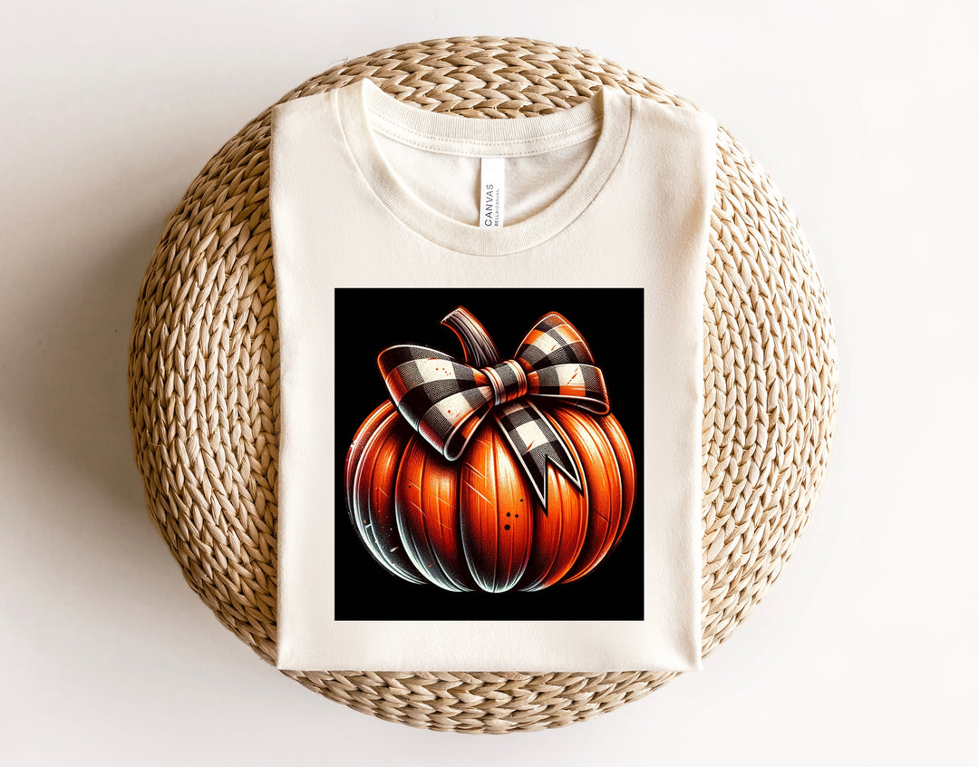 Pumpkin With Pattern Bow DTF Print