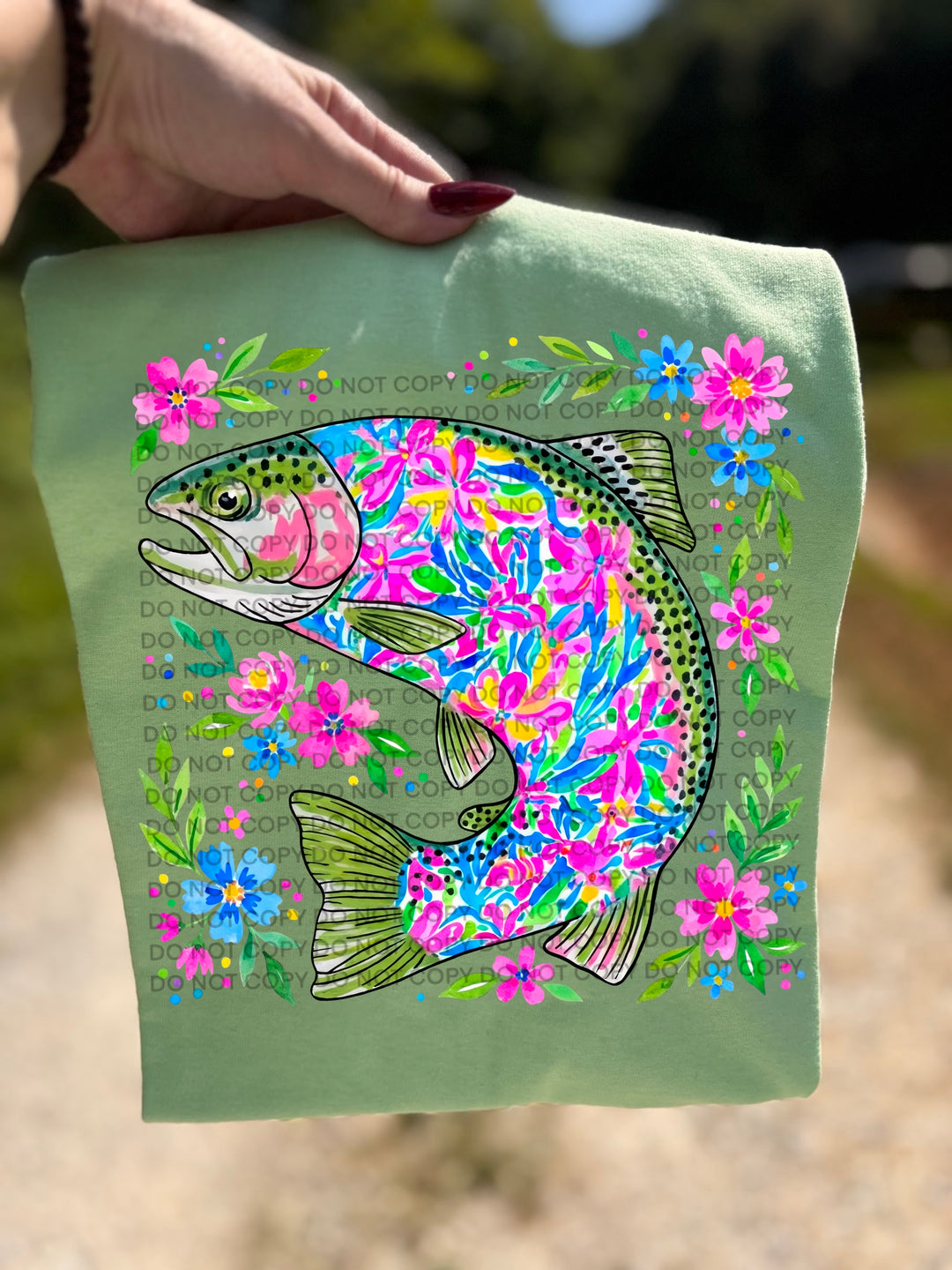 Floral Fish DTF Print