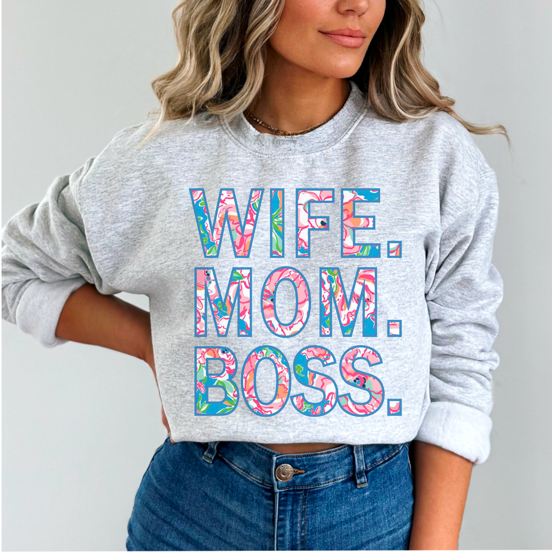 Wife Mom Boss DTF Print