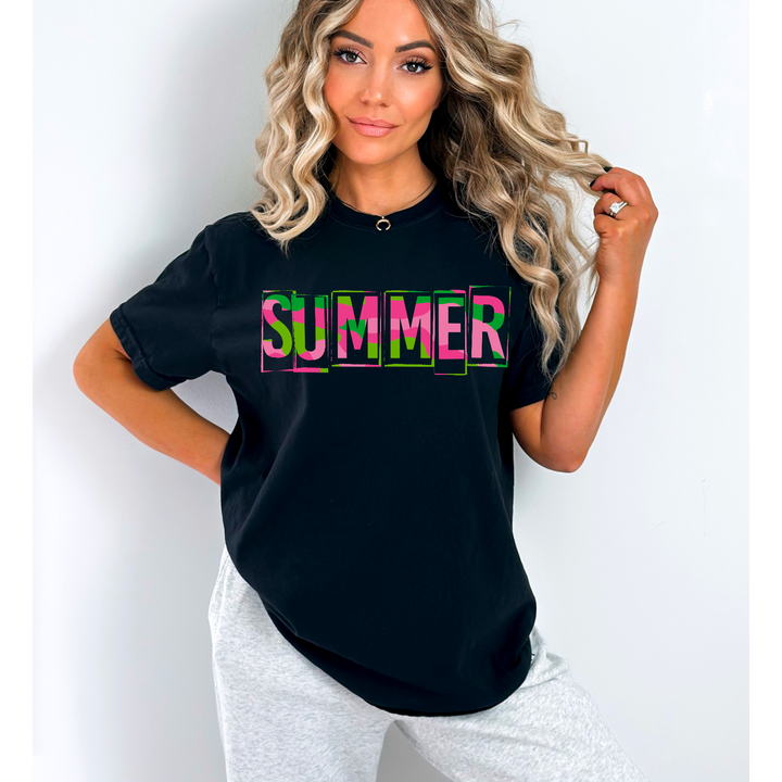 Summer Camo Words DTF Print