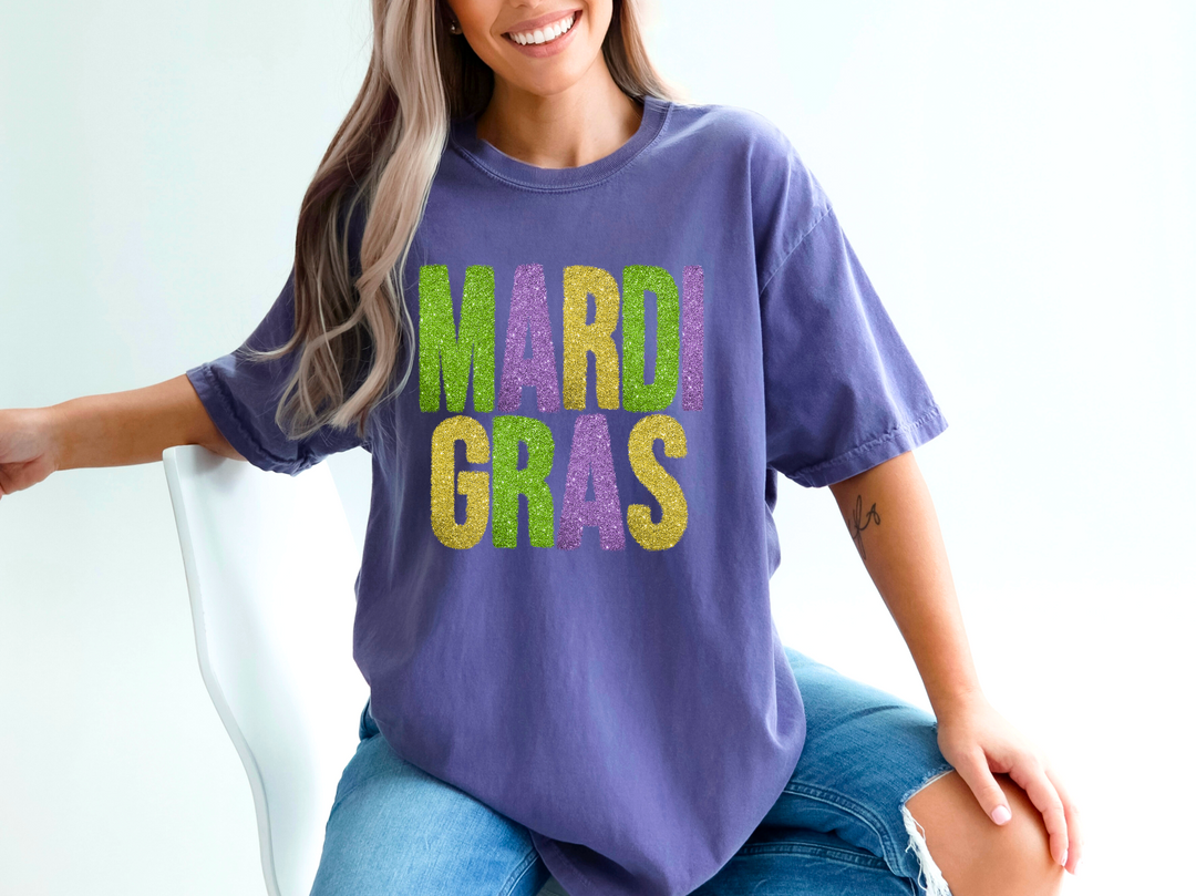 Mardi Gras Faux Tinsel  DTF Print