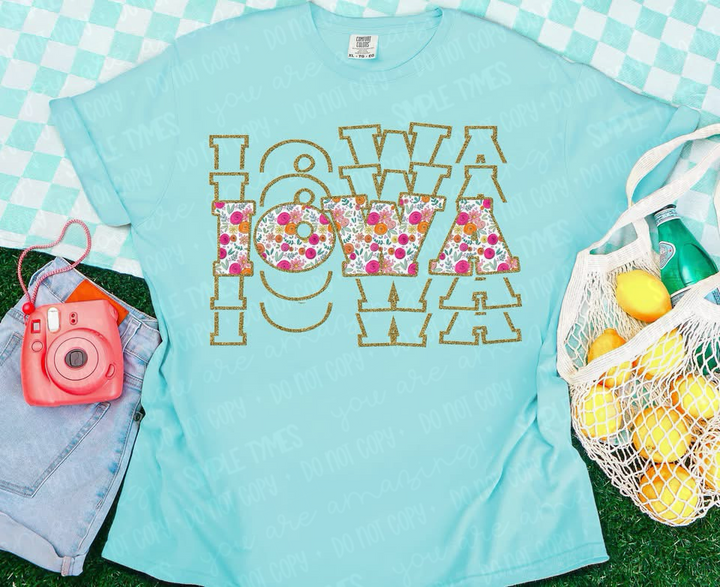 Stacked Floral States DTF Print
