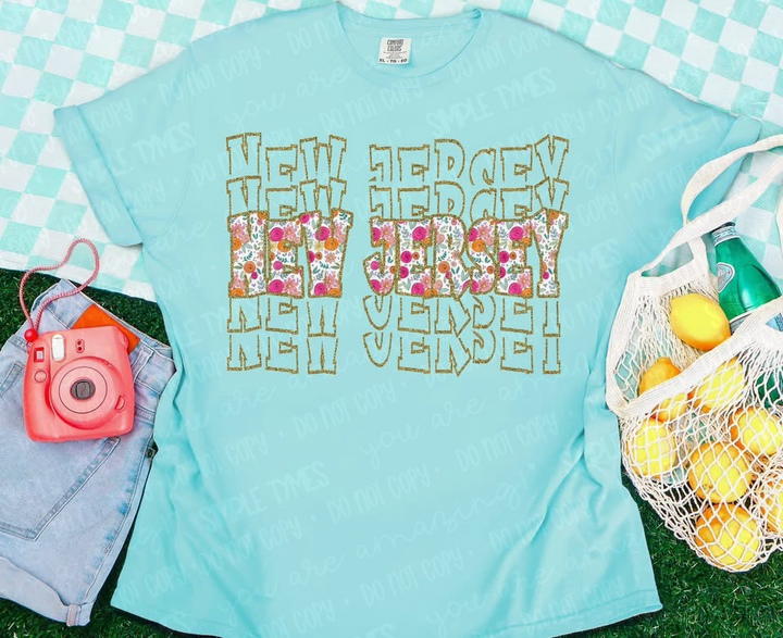 Stacked Floral States DTF Print