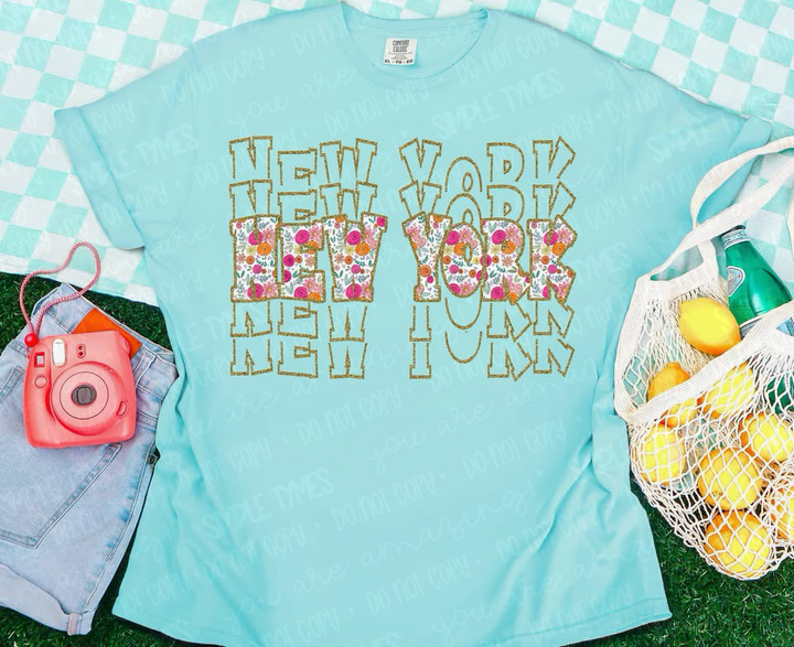 Stacked Floral States DTF Print