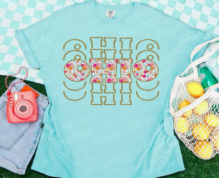 Stacked Floral States DTF Print