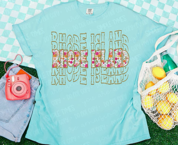 Stacked Floral States DTF Print