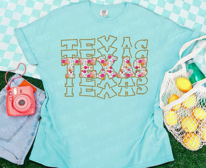 Stacked Floral States DTF Print