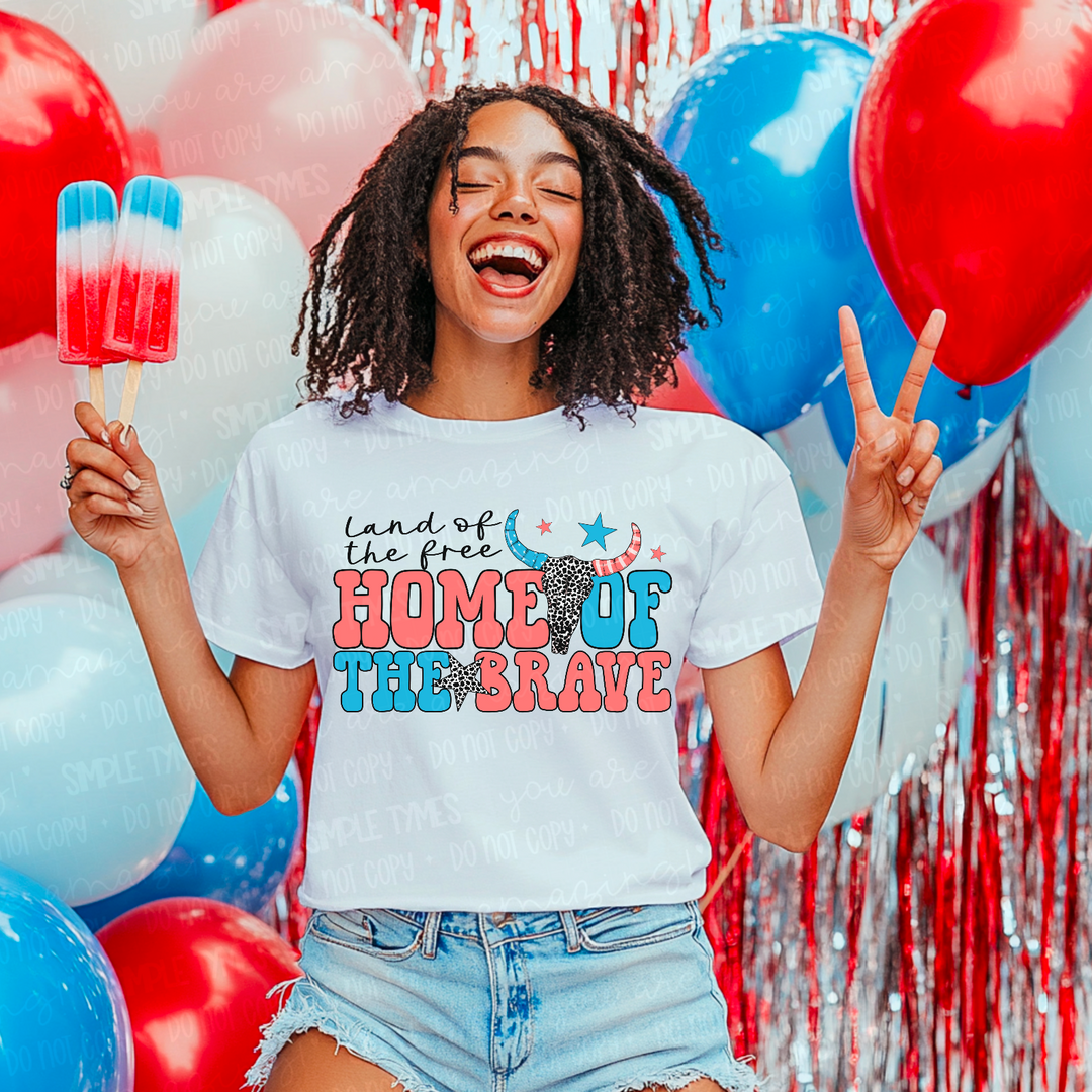 Land Of The Free Home Of The Brave DTF Print