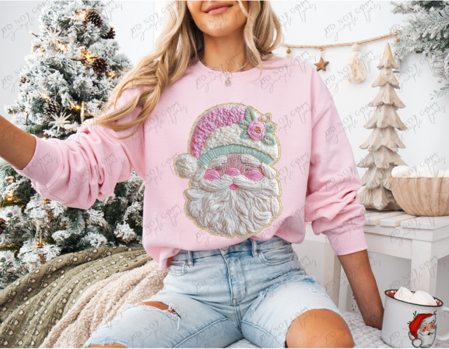 French Knot Santa DTF Print