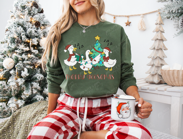 Goose Merry Christmas DTF Print