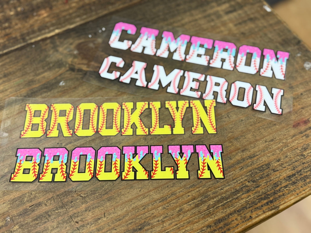 Custom Name Baseball/Softball UVDTF Print