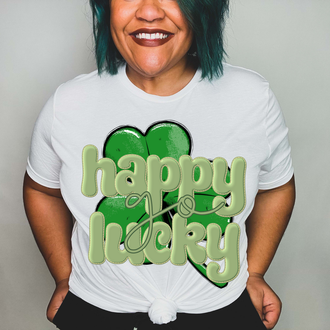 Happy Go Lucky Clover Faux Puff DTF Print