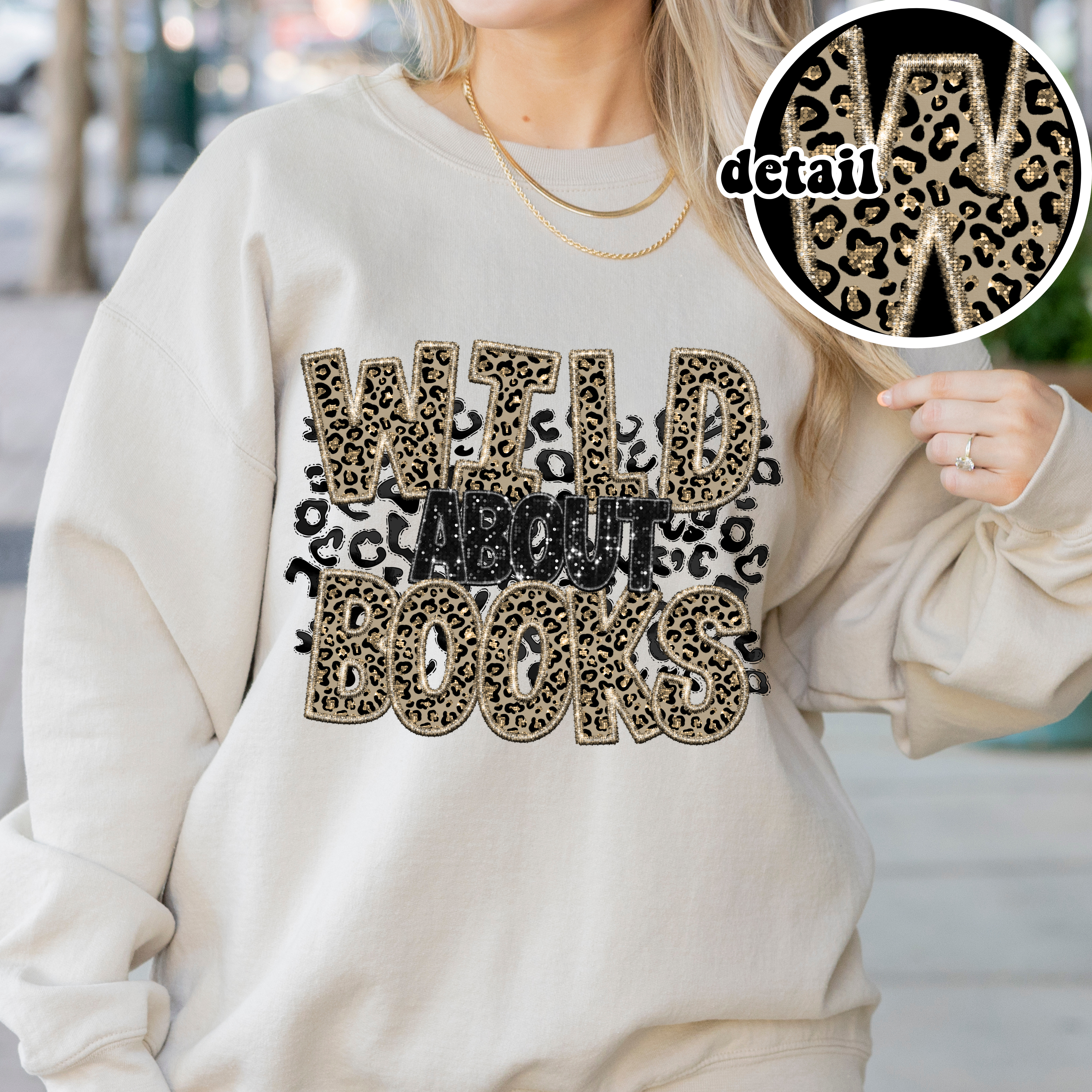Wild About Books Faux Embroidery DTF Print