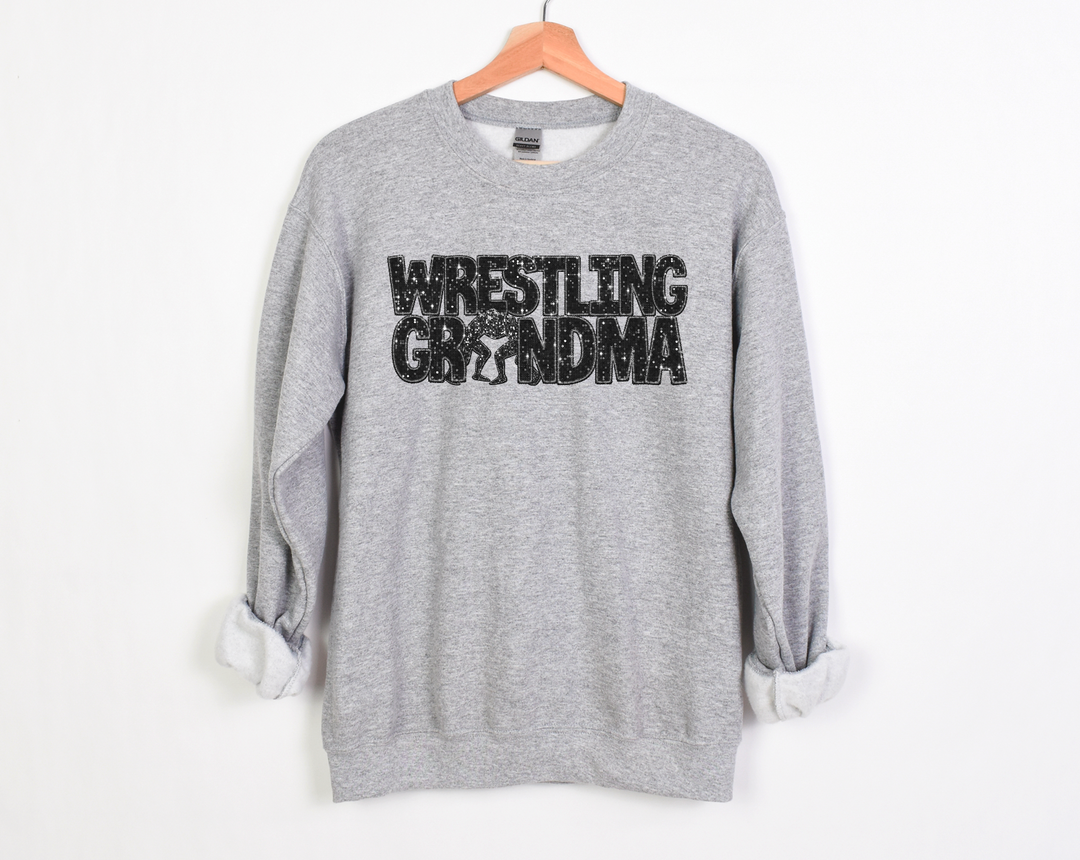 Wrestling Grandma Faux Glitter DTF Print