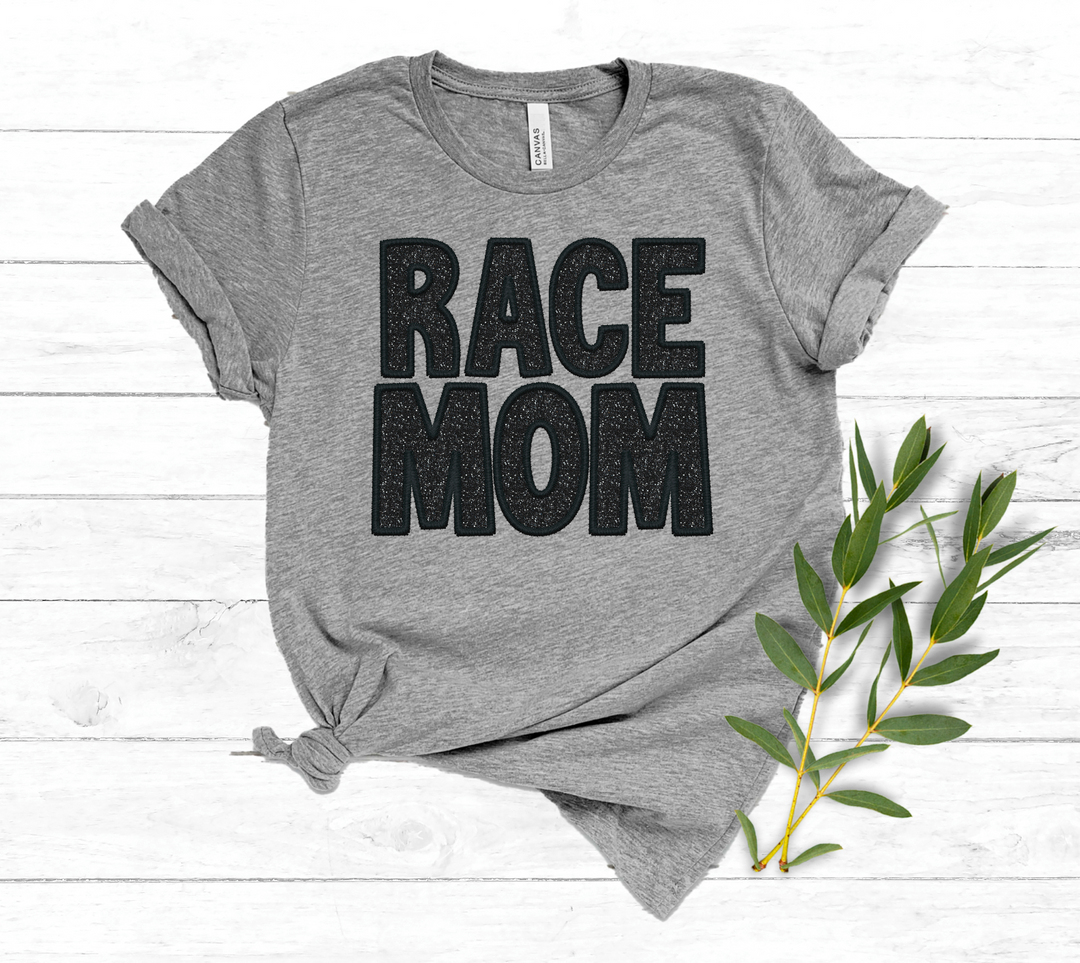 Race Mom Faux Glitter DTF Print