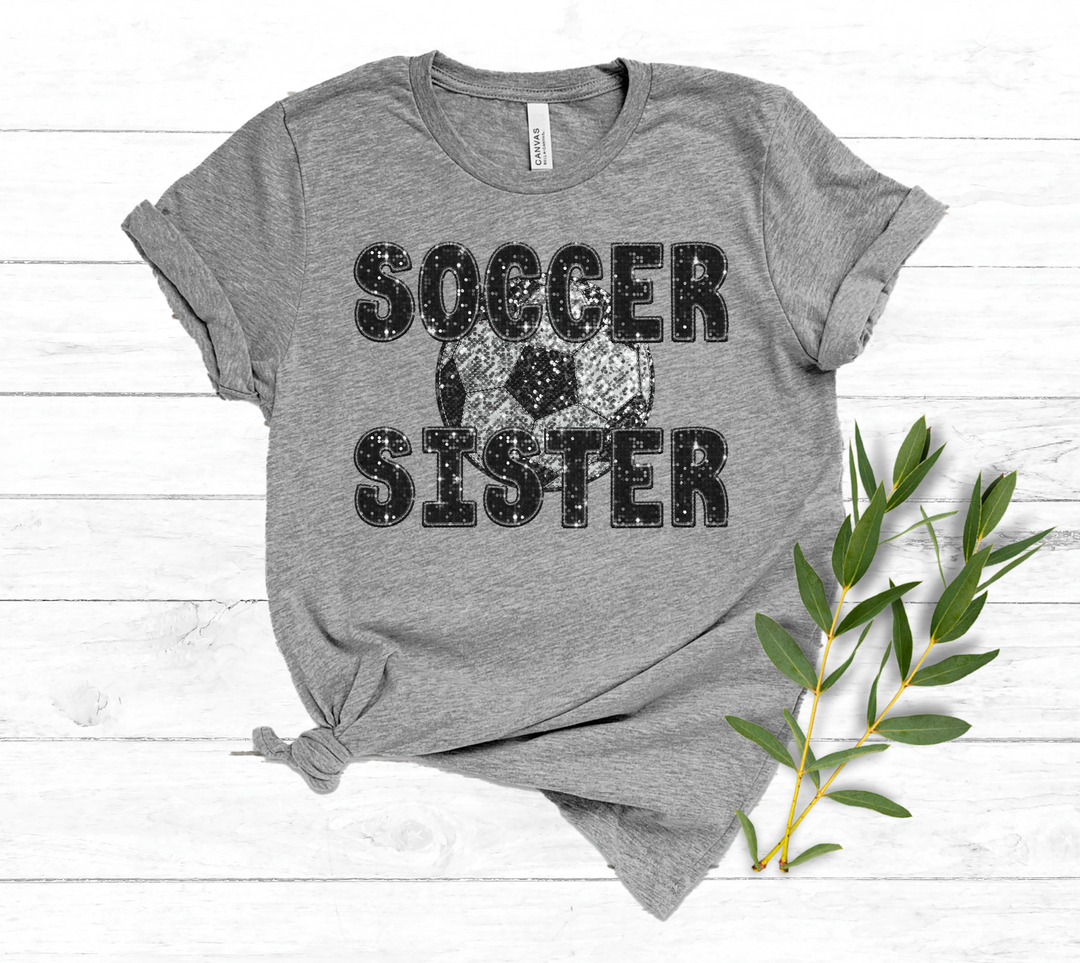 Soccer Sister Faux Glitter DTF Print