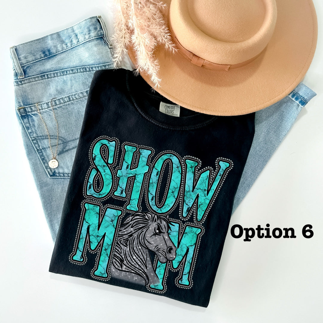 Turquoise Show Mom with Horses DTF Print