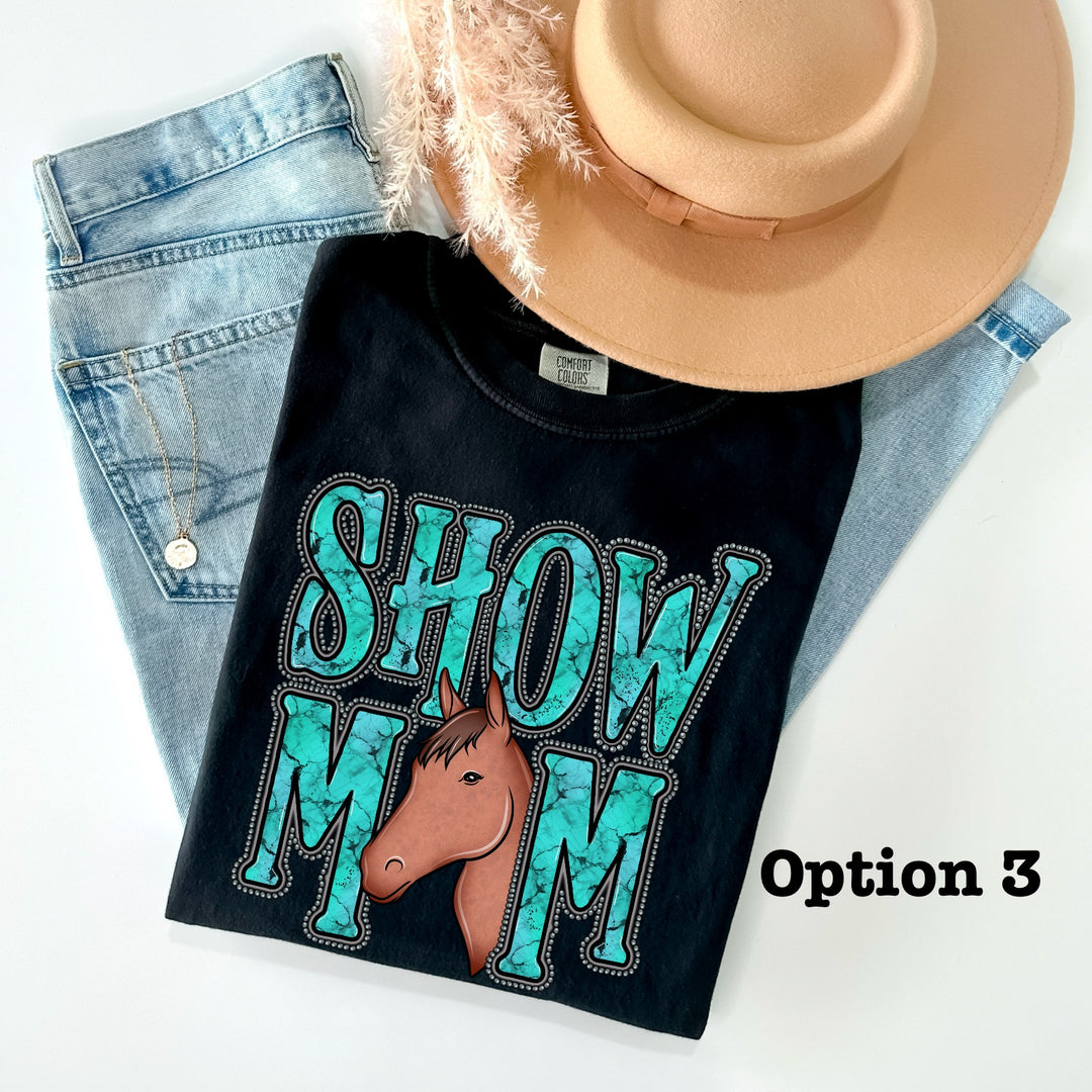 Turquoise Show Mom with Horses DTF Print