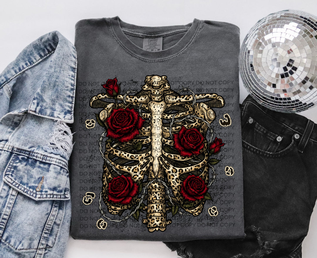 Roses And Bones DTF Print