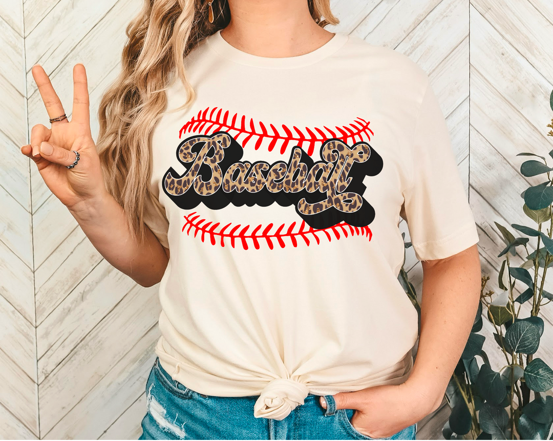 Baseball Leopard DTF Print