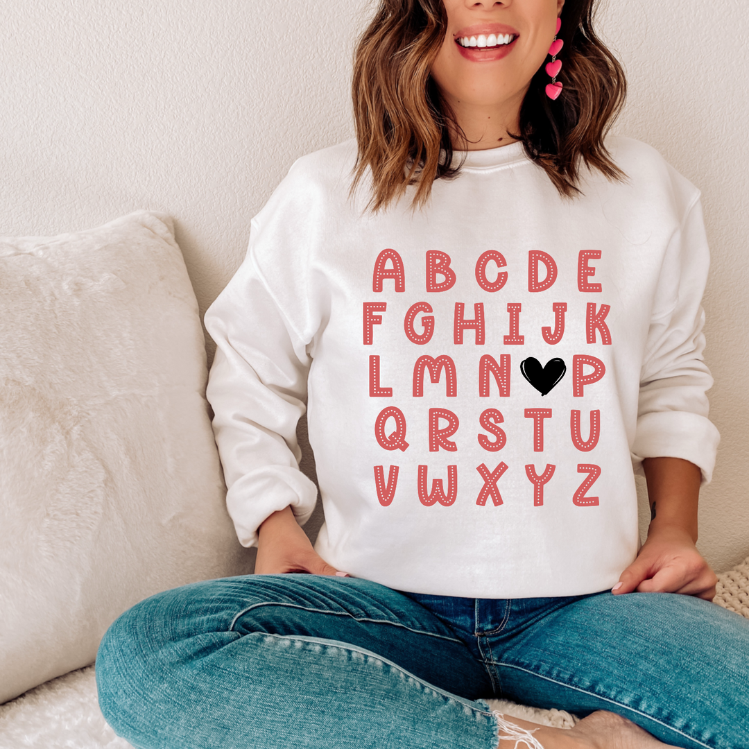 Valentines Day Alphabet DTF Print