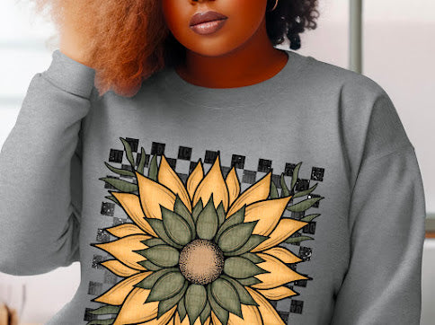 Sunflower Retro DTF Print