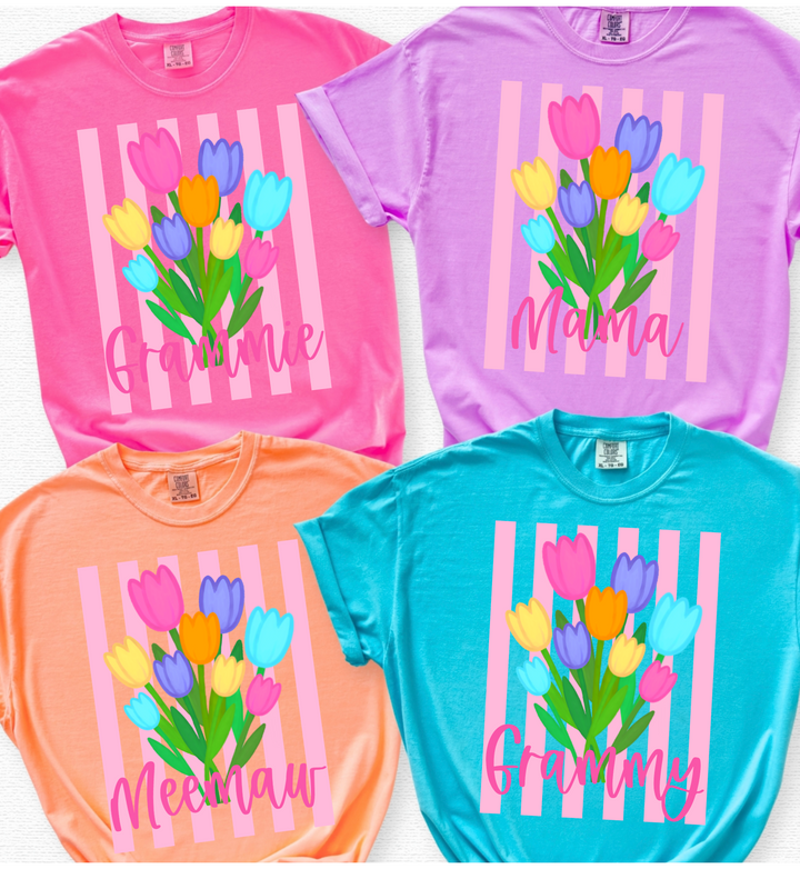 Stripe Tulip Custom DTF Print