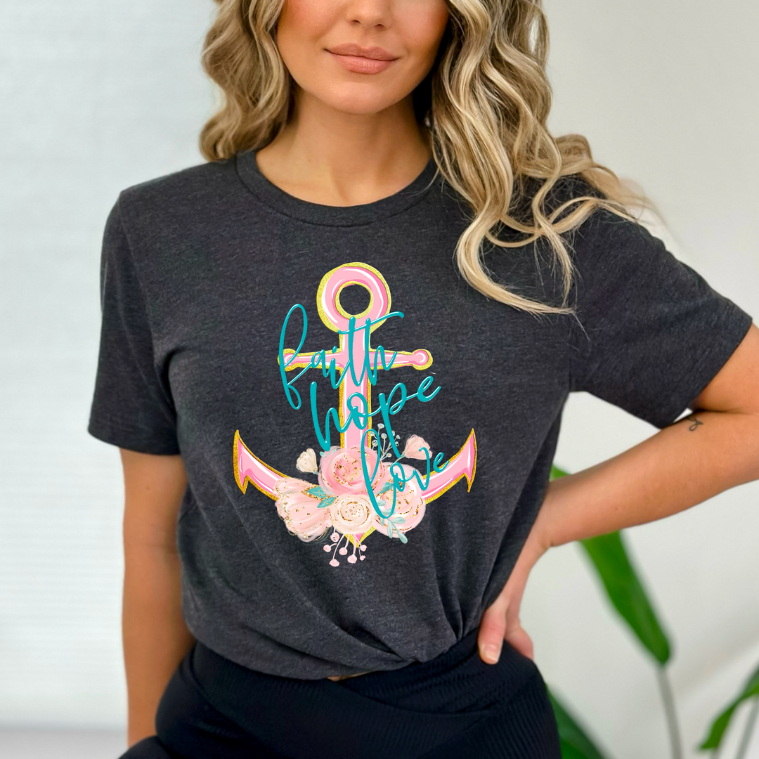 Faith Hope Love Anchor DTF Print