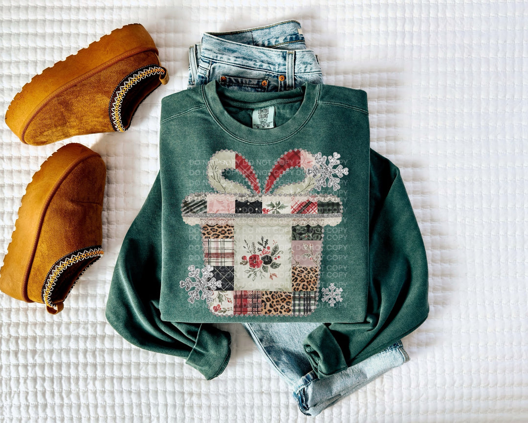 Patchwork Present DTF Print