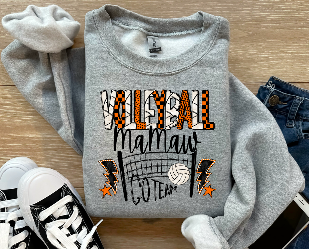 Volleyball Mamaw Orange DTF Print