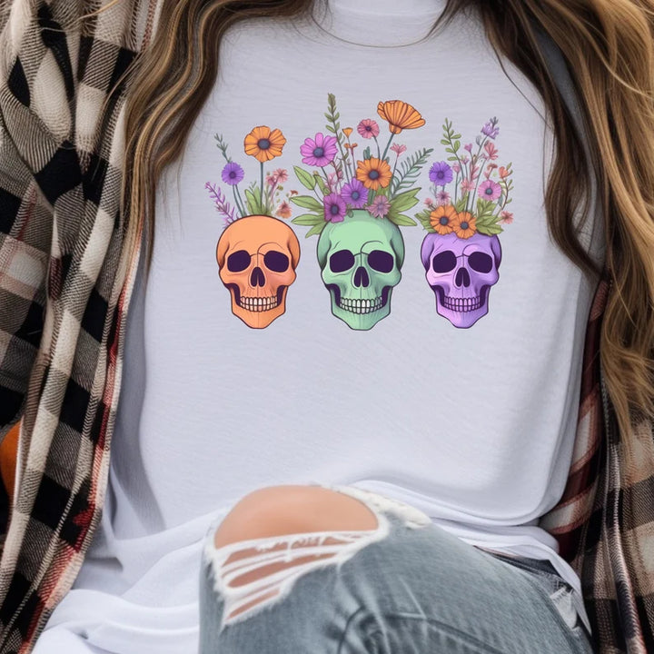 Wildflower Skeleton DTF Print