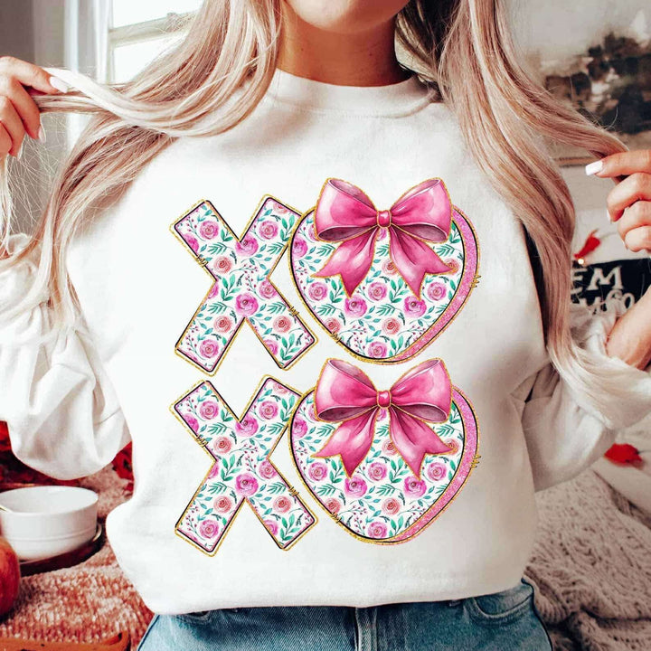 XOXO Floral Bow DTF Print