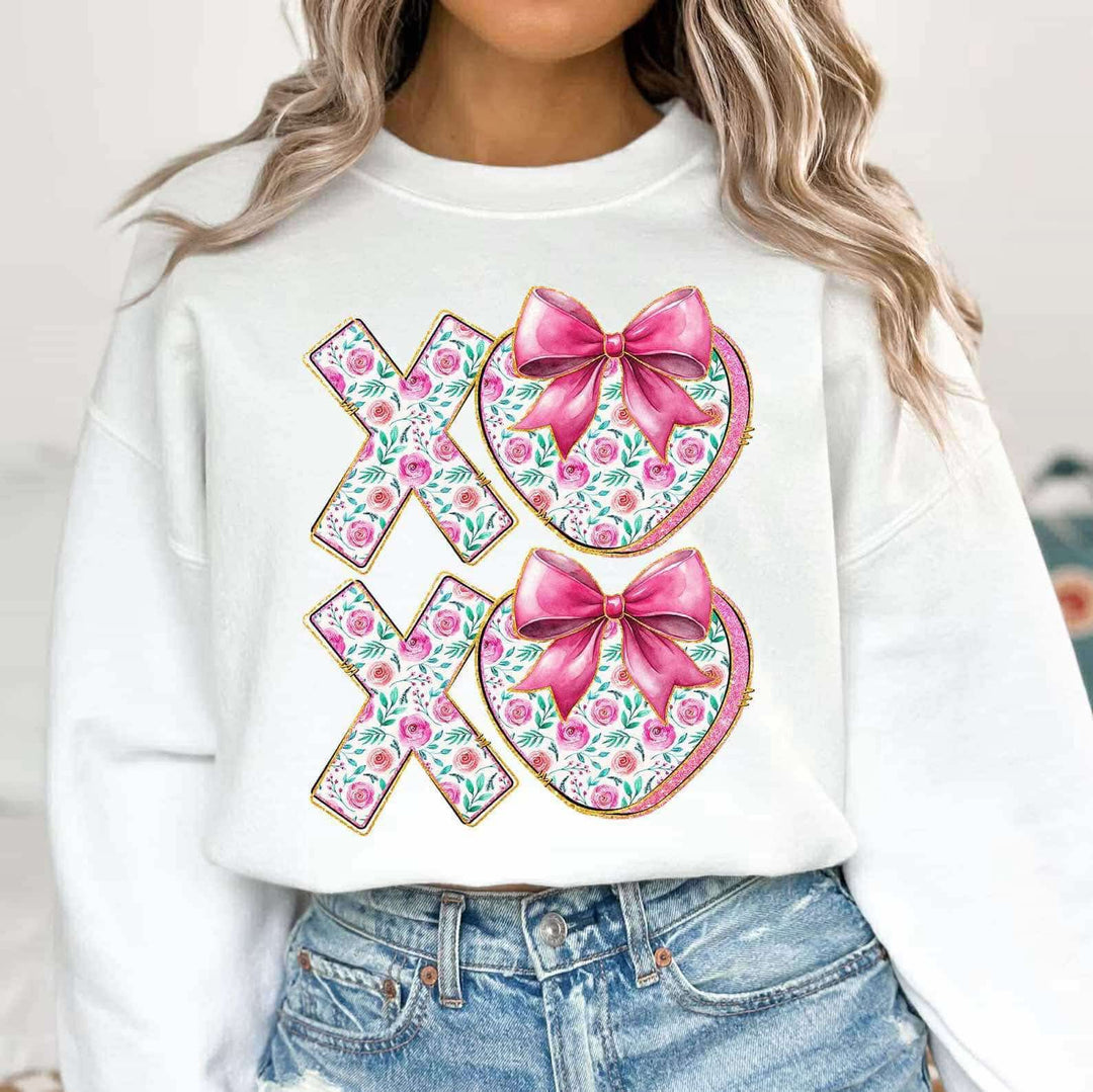 XOXO Floral Bow DTF Print