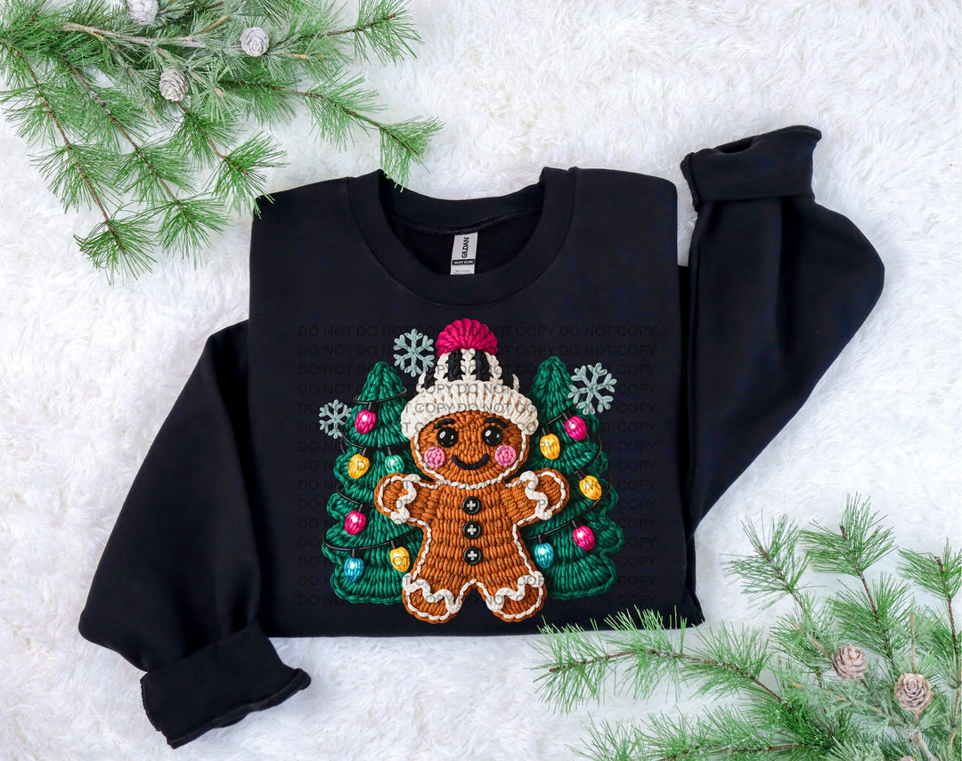 Crochet Gingerbread DTF Print