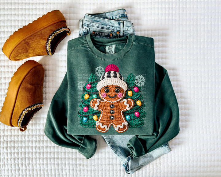 Crochet Gingerbread DTF Print
